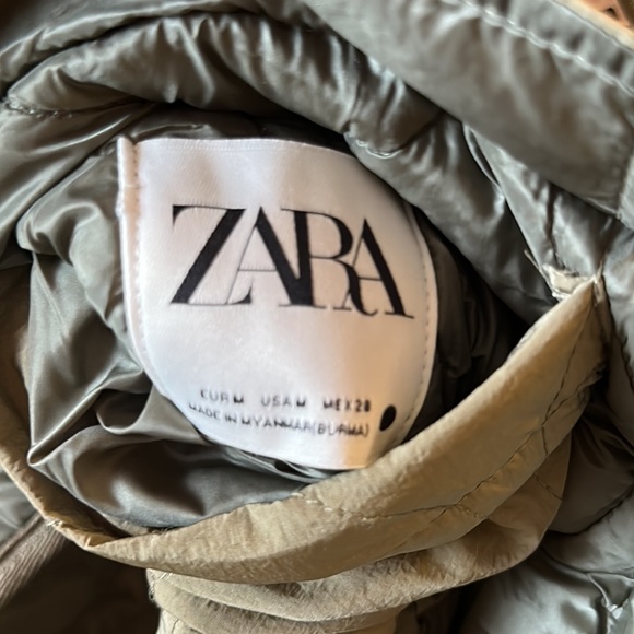 Zara olive green quilted puffer reversible jacket - Picture 5 of 5